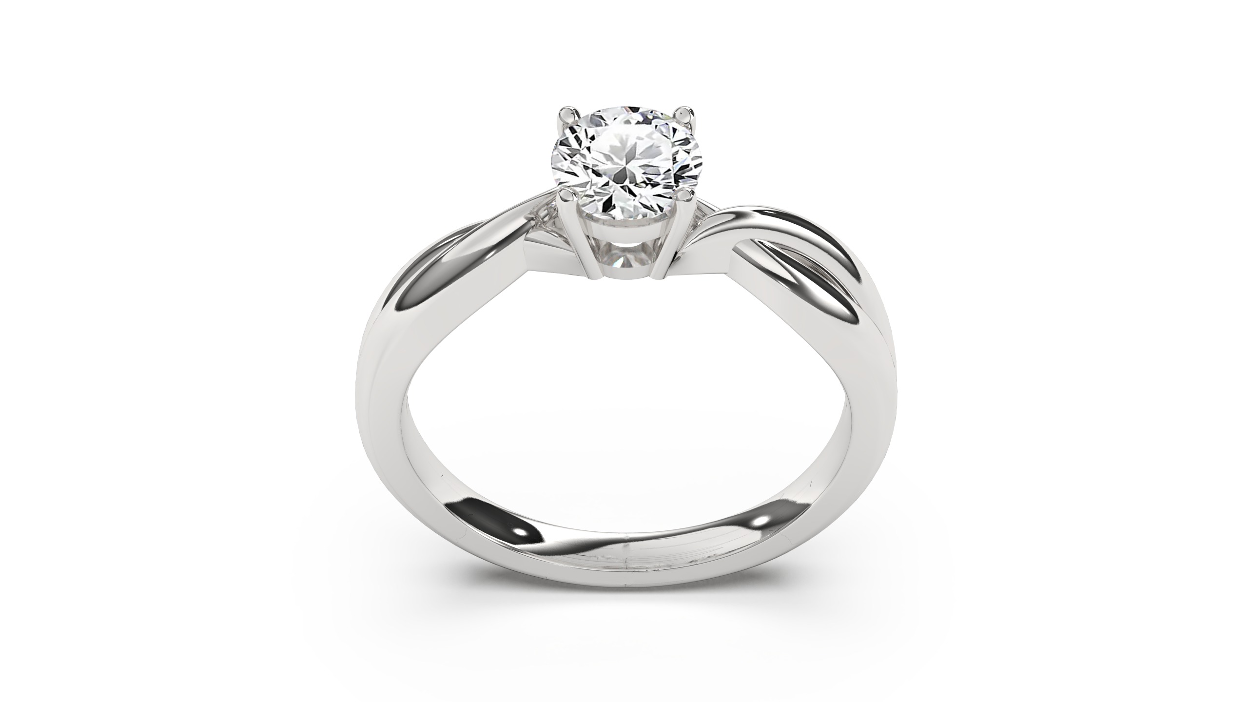 1 Ct Engagement ring 3dm stl obj 3D print model R058 EU50-60 3D print model_3