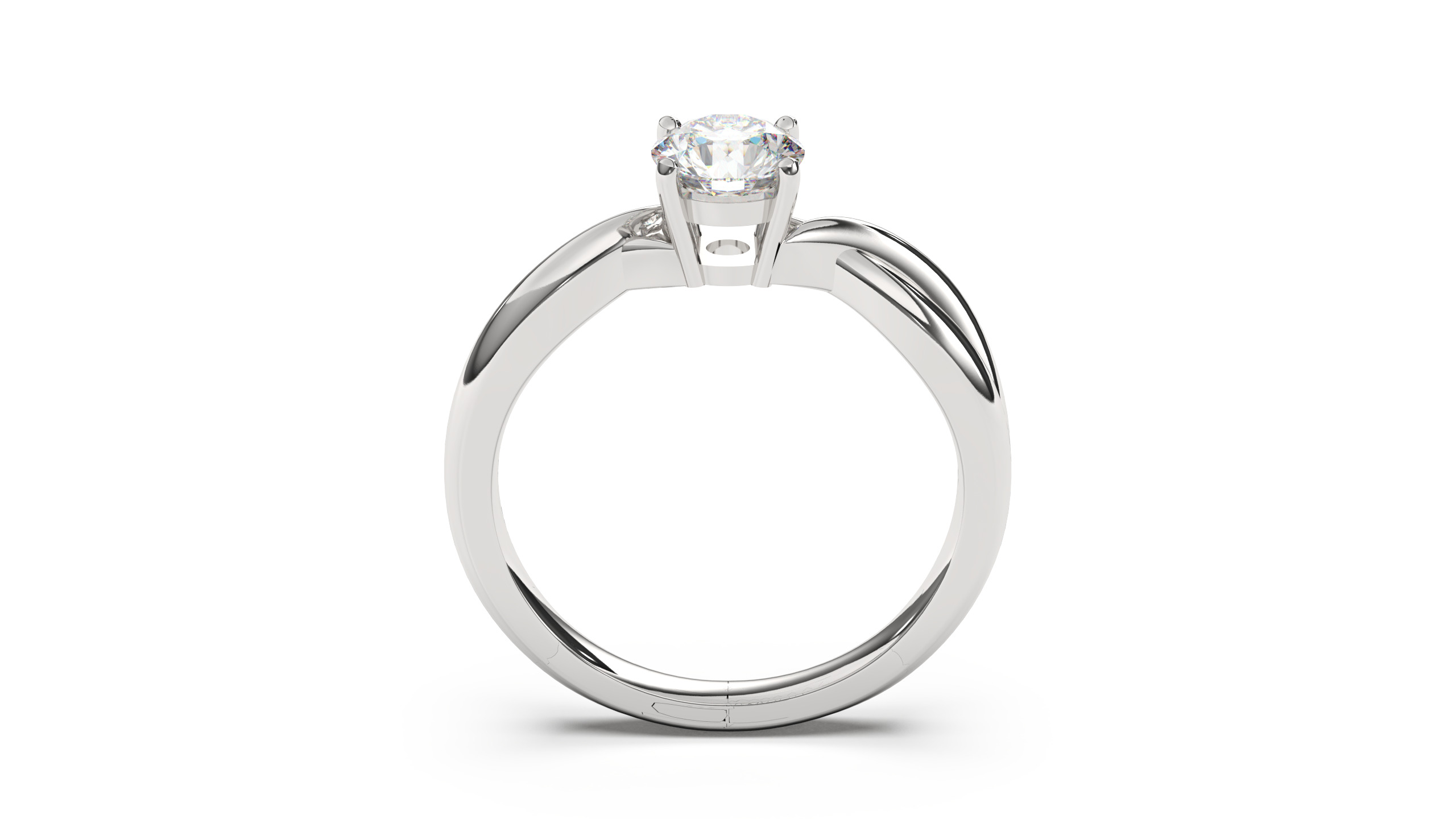 1 Ct Engagement ring 3dm stl obj 3D print model R058 EU50-60 3D print model_2