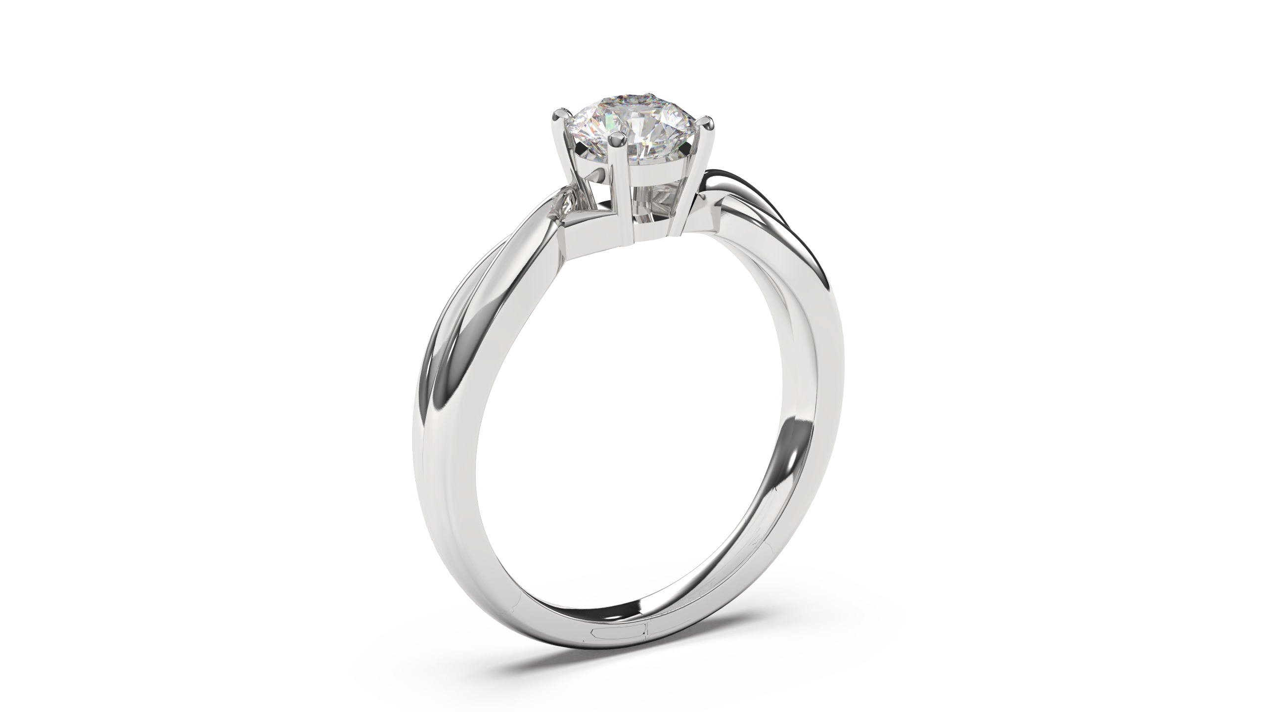 1 Ct Engagement ring 3dm stl obj 3D print model R058 EU50-60 3D print model_4