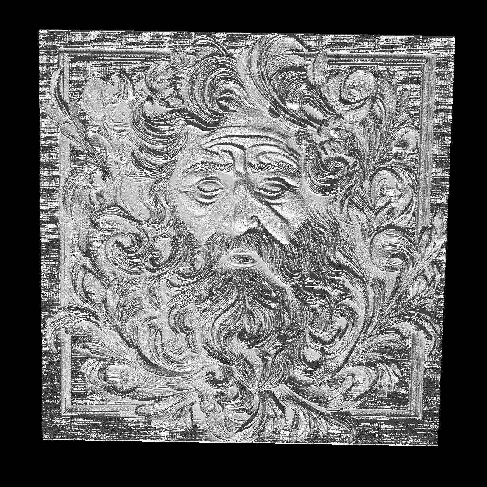 Majestic Artistic Face with Ornate Sculpture 3D print model_1