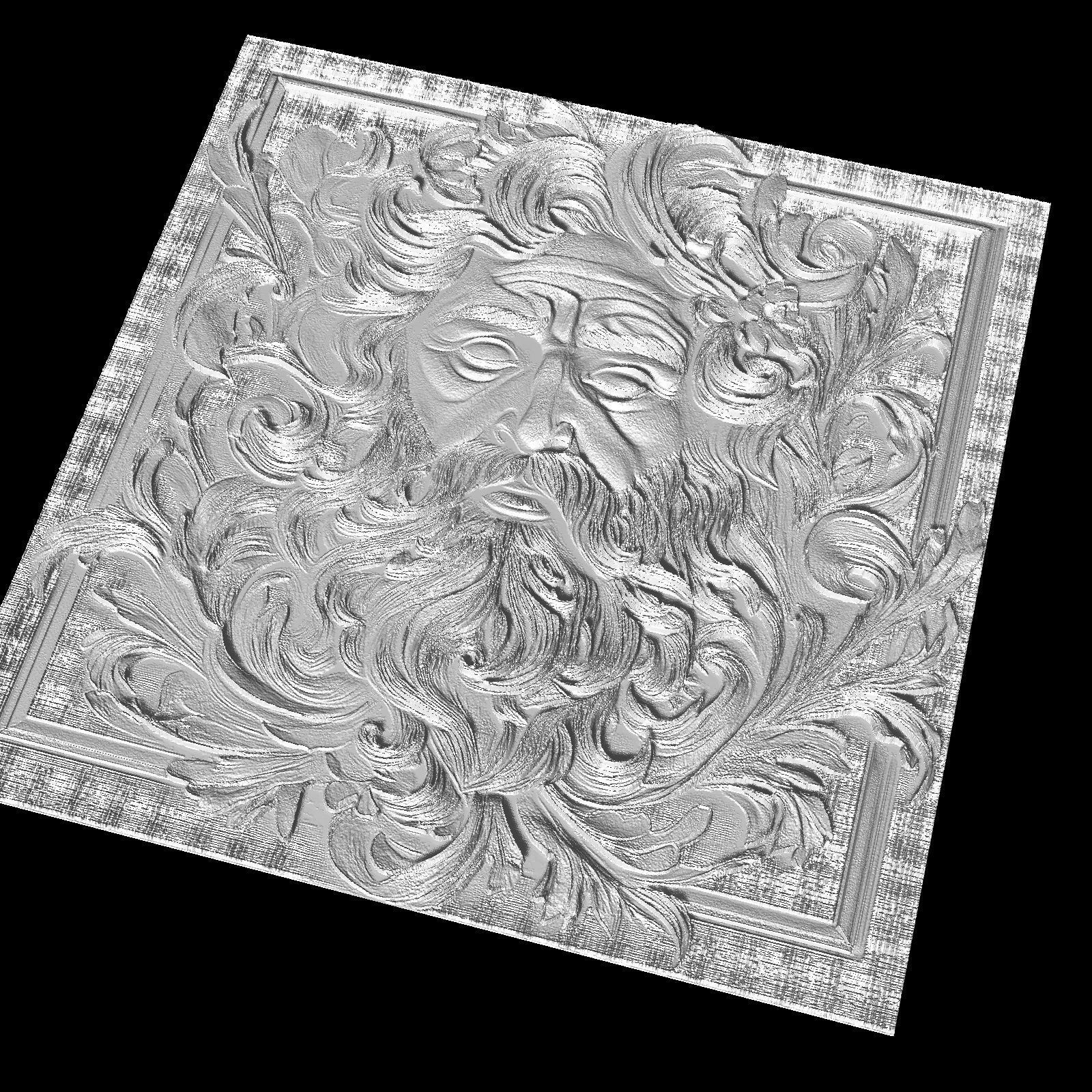 Majestic Artistic Face with Ornate Sculpture 3D print model_2