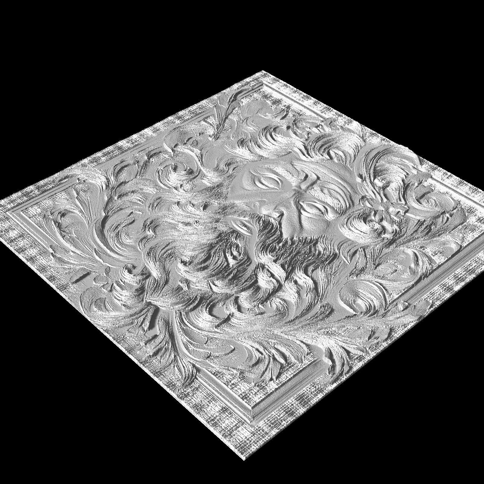 Majestic Artistic Face with Ornate Sculpture 3D print model_3