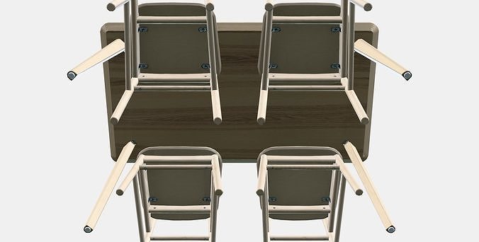 LISABO - RONNINGE Table and 4 chairs 3D model 7