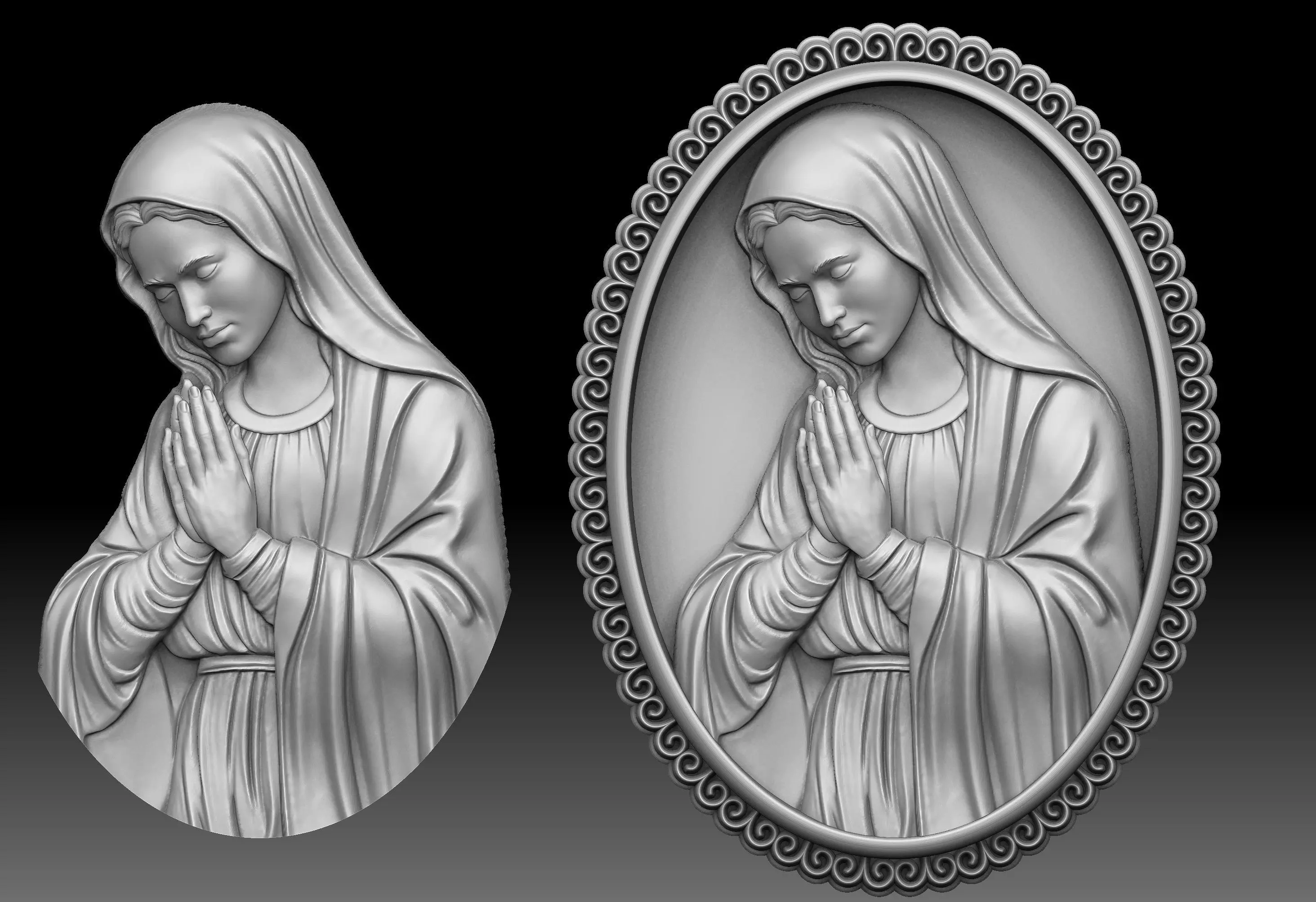 Virgin Mary Pendant 3D print model