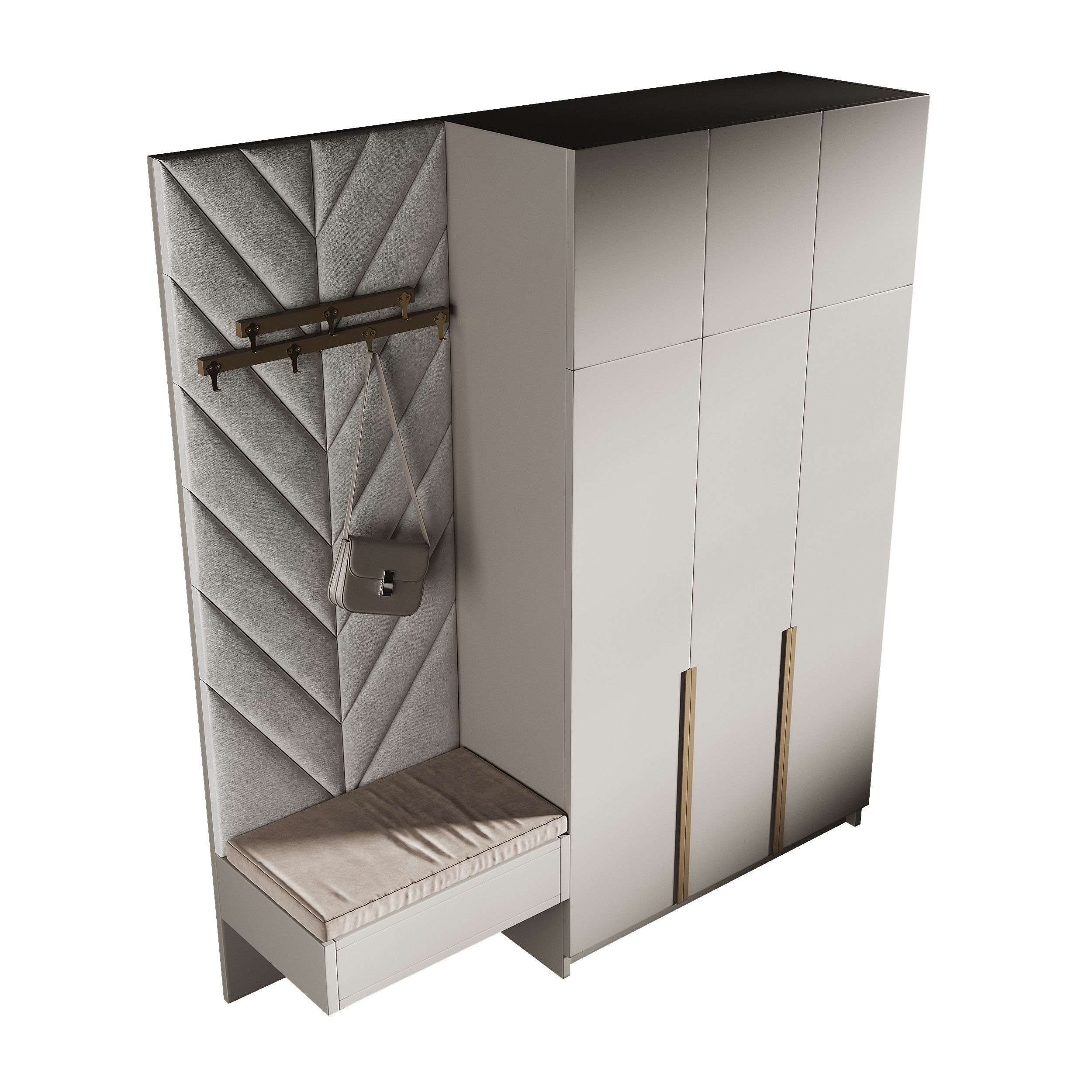 Hallway area with a minimalistic hanger 6 3D model_4