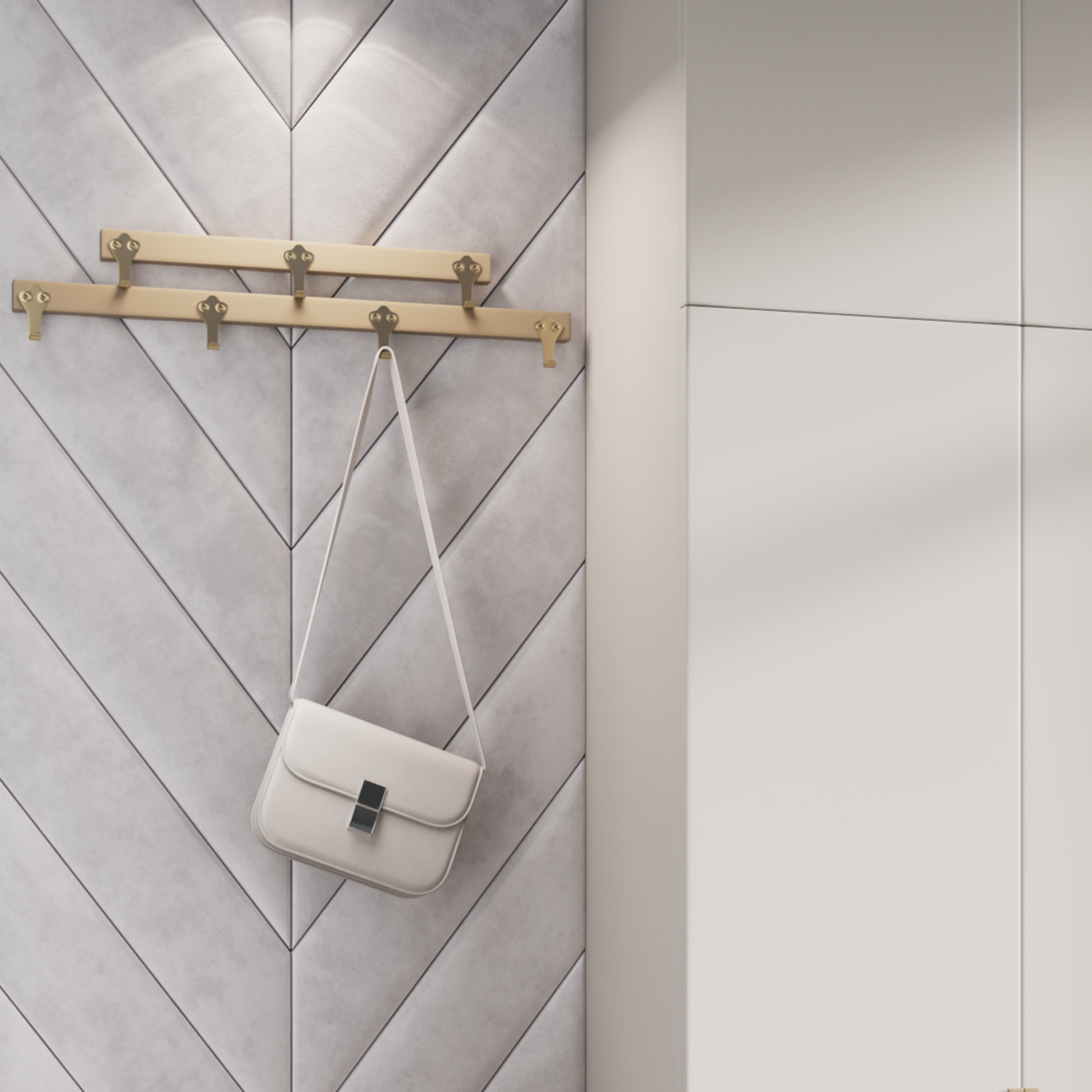 Hallway area with a minimalistic hanger 6 3D model_8