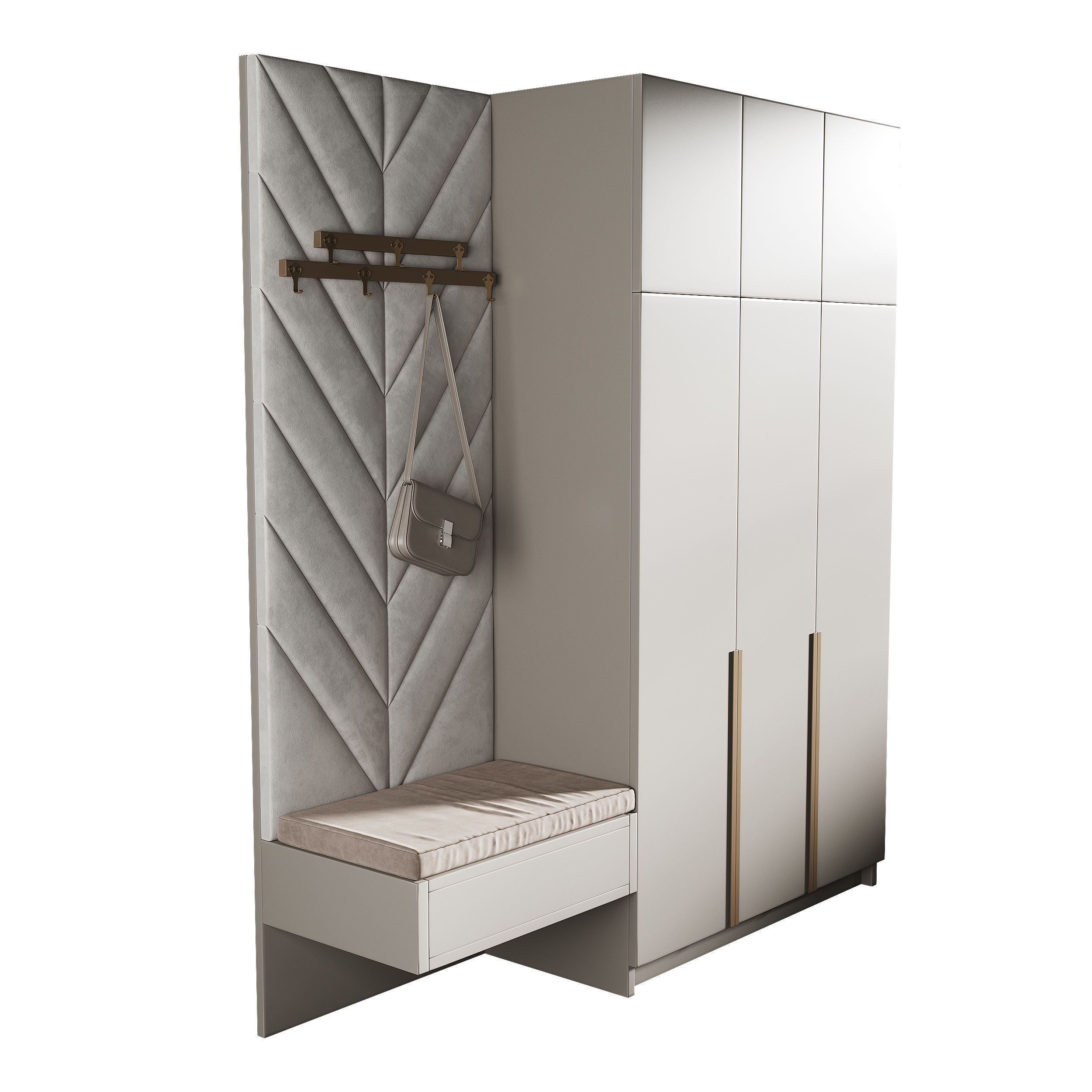 Hallway area with a minimalistic hanger 6 3D model_3