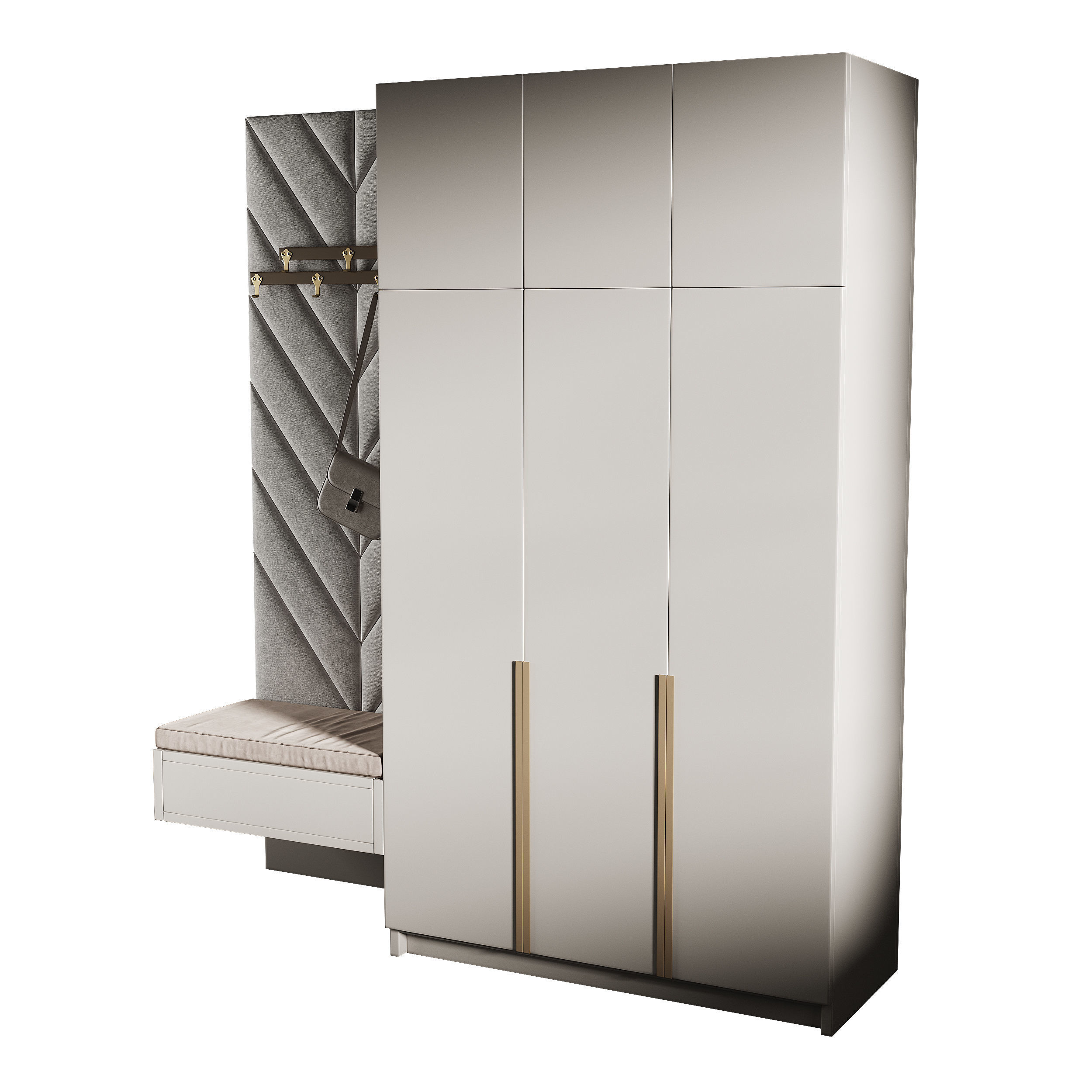 Hallway area with a minimalistic hanger 6 3D model_2