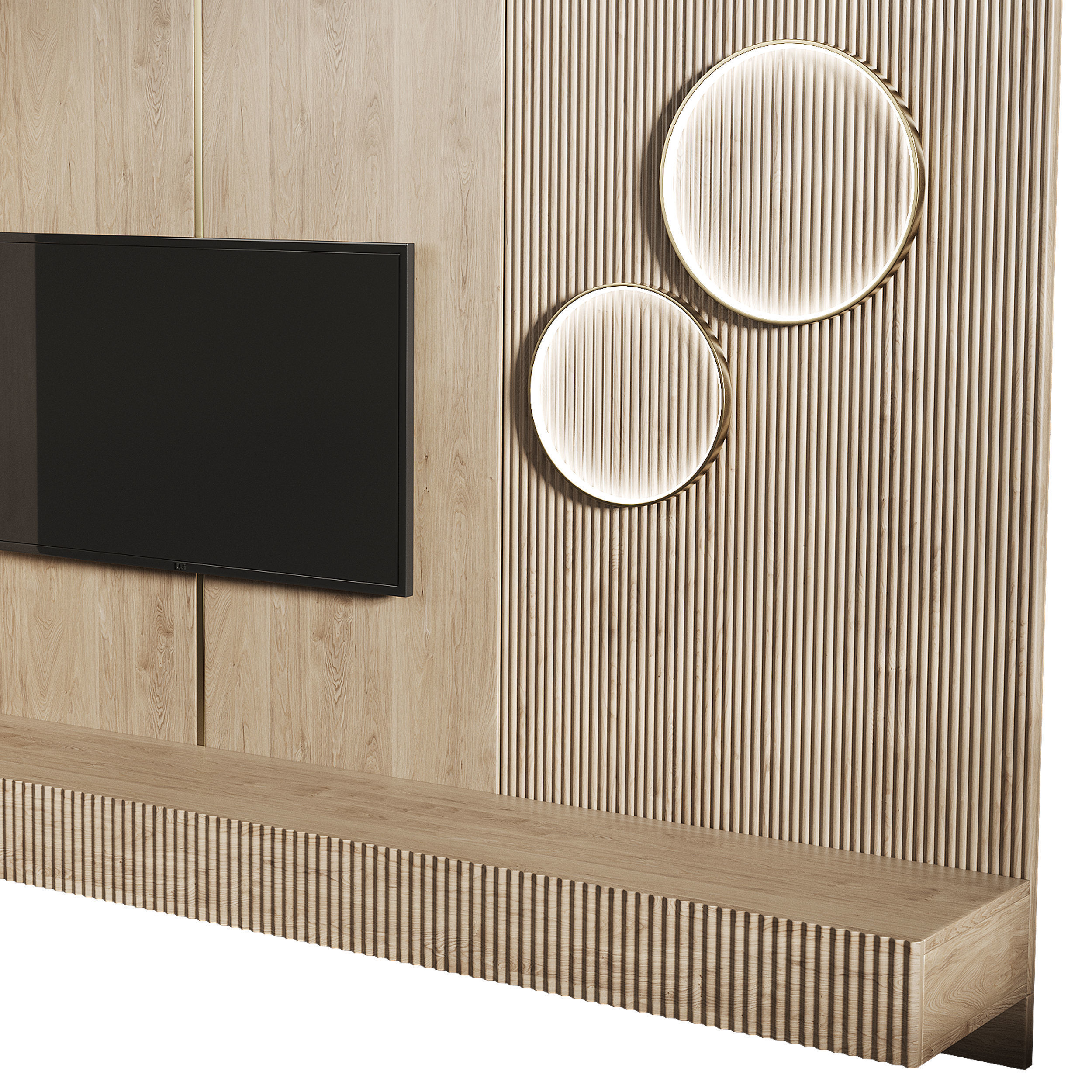 Tv wall set 1 3D model_7