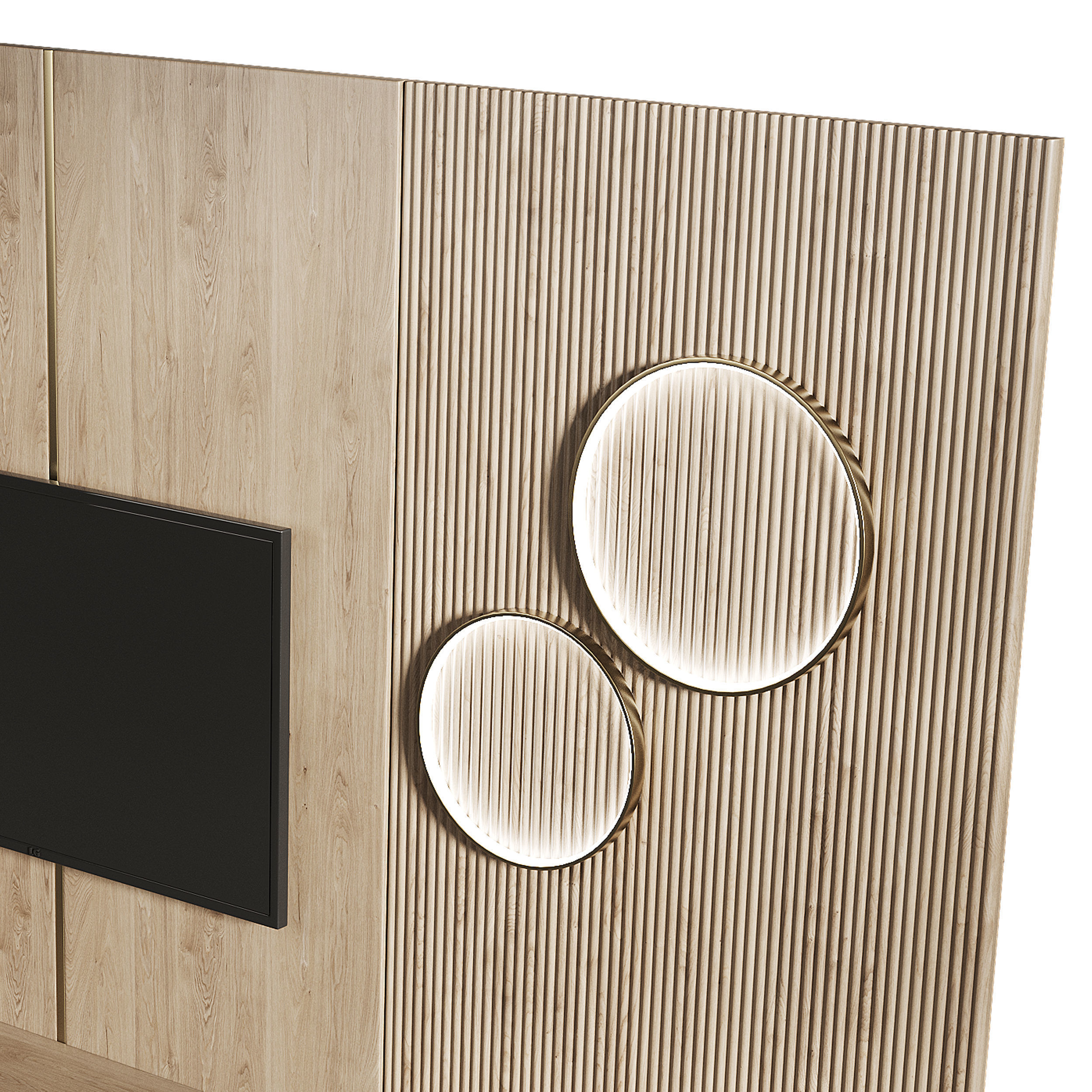 Tv wall set 1 3D model_10