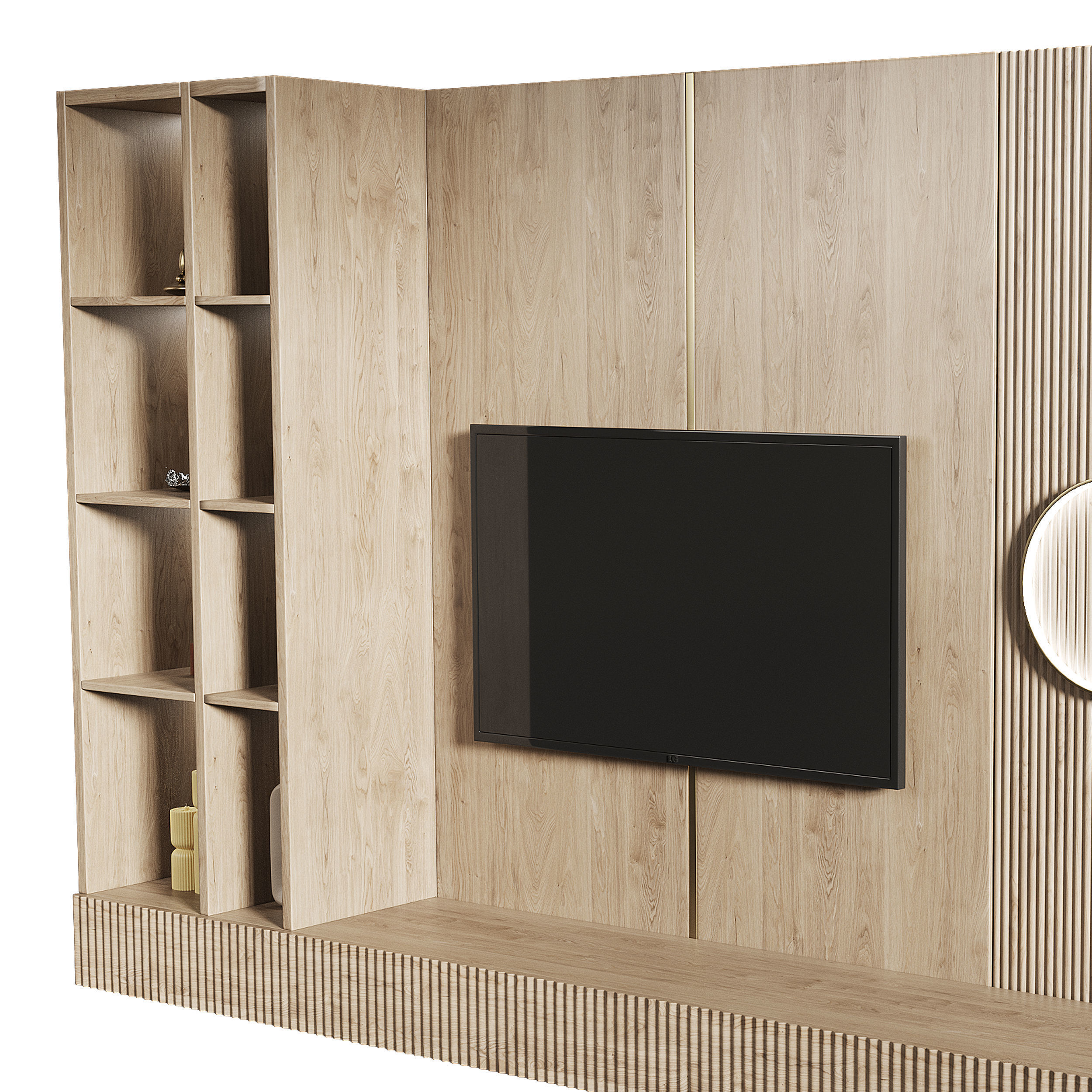 Tv wall set 1 3D model_8