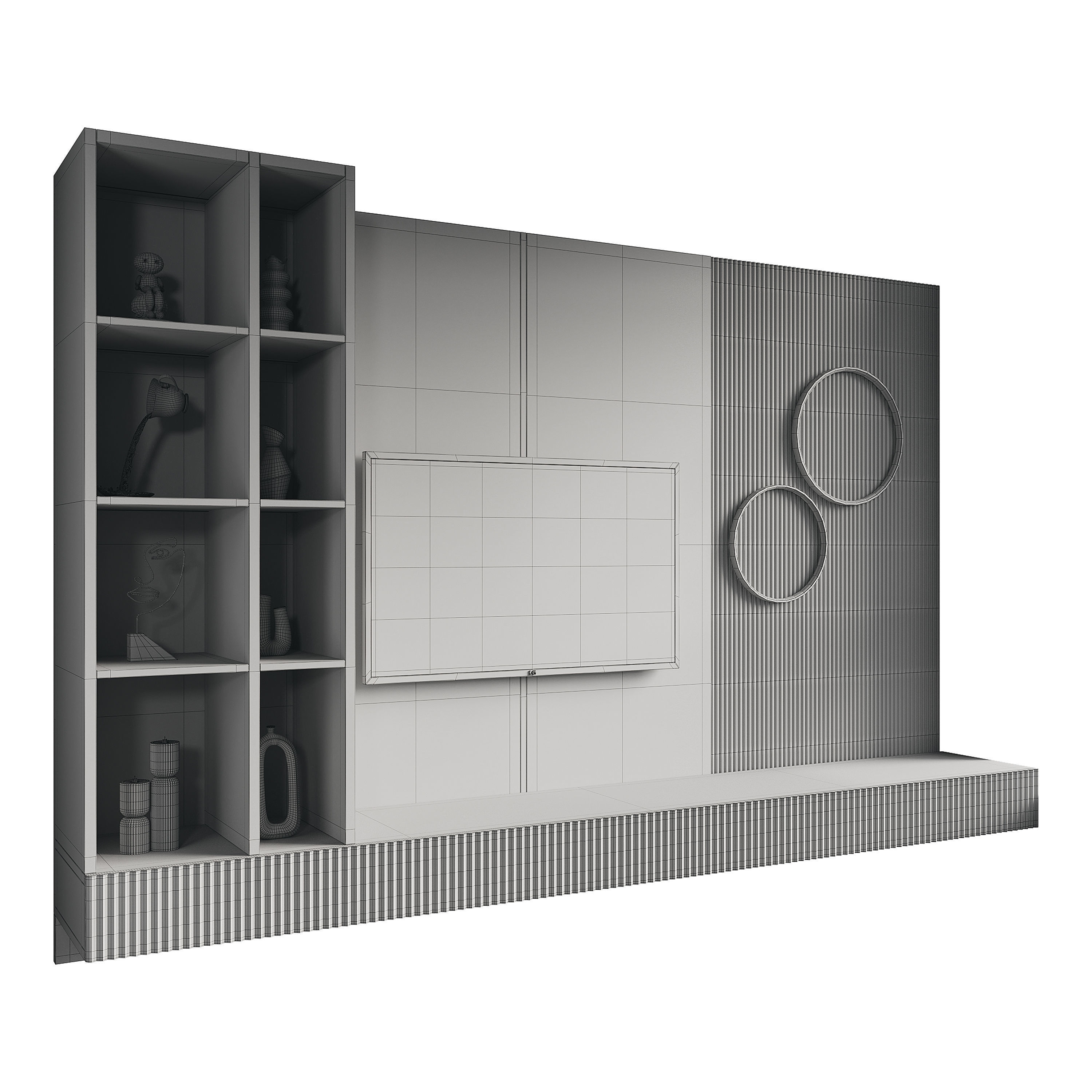 Tv wall set 1 3D model_13