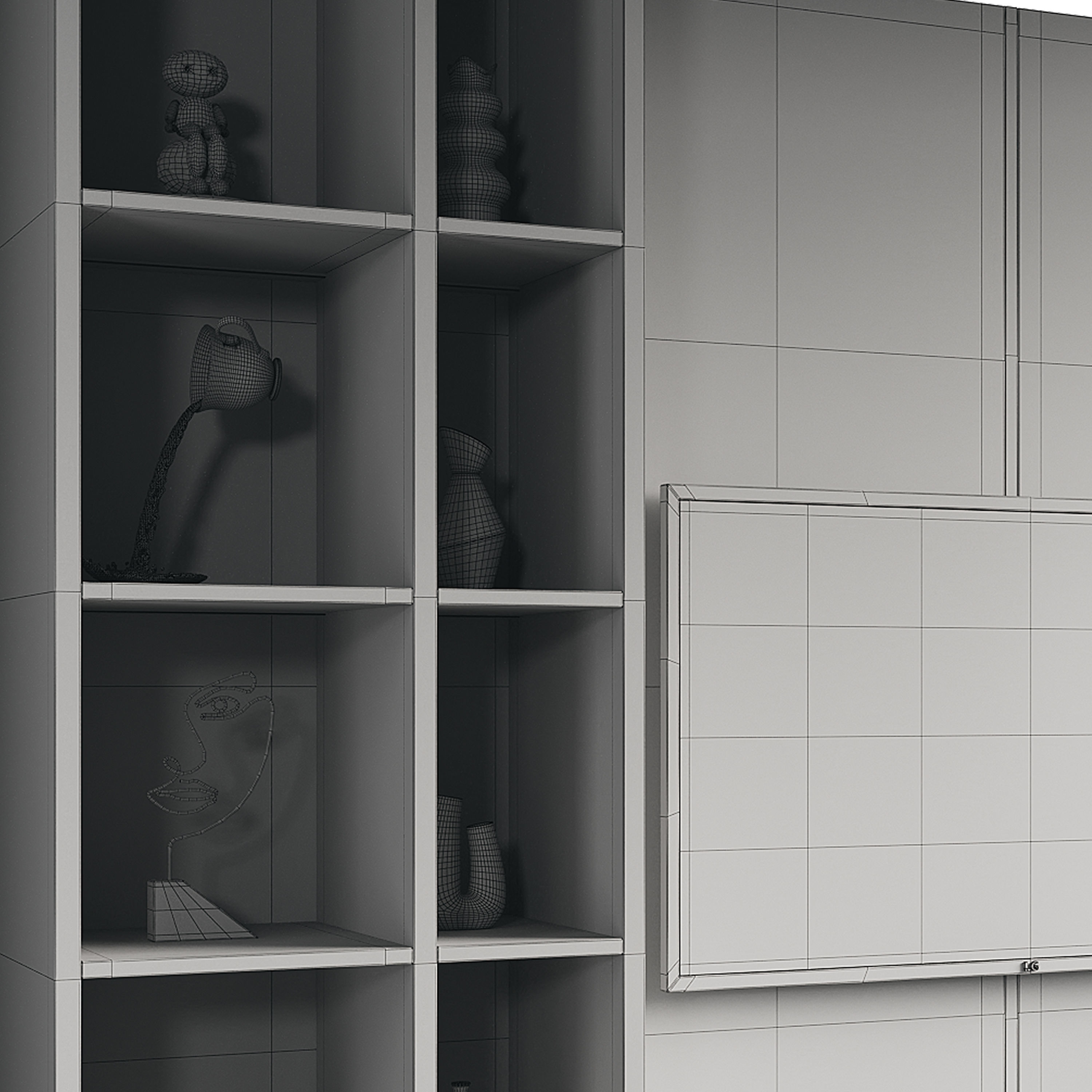 Tv wall set 1 3D model_14