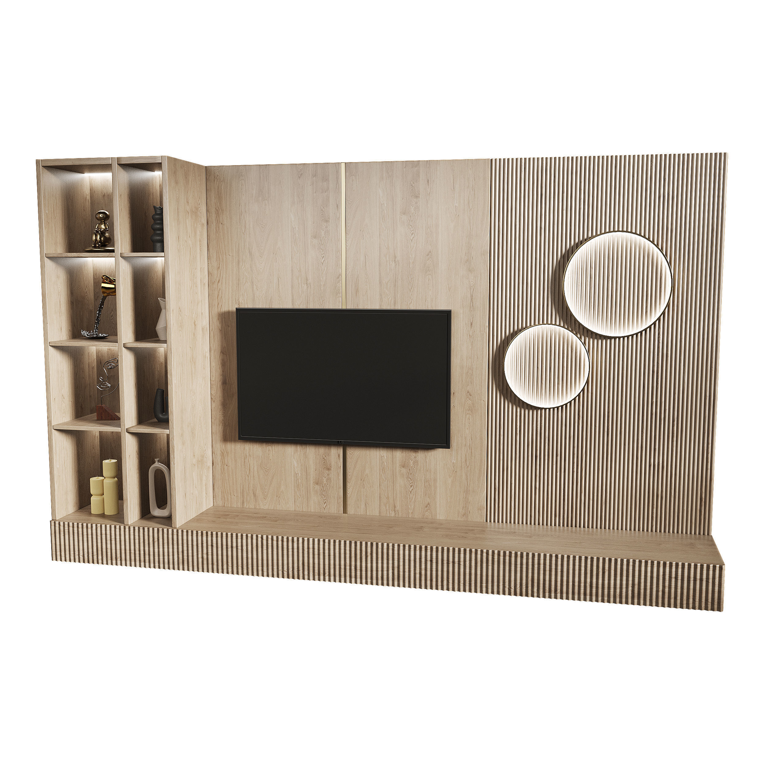 Tv wall set 1 3D model_3