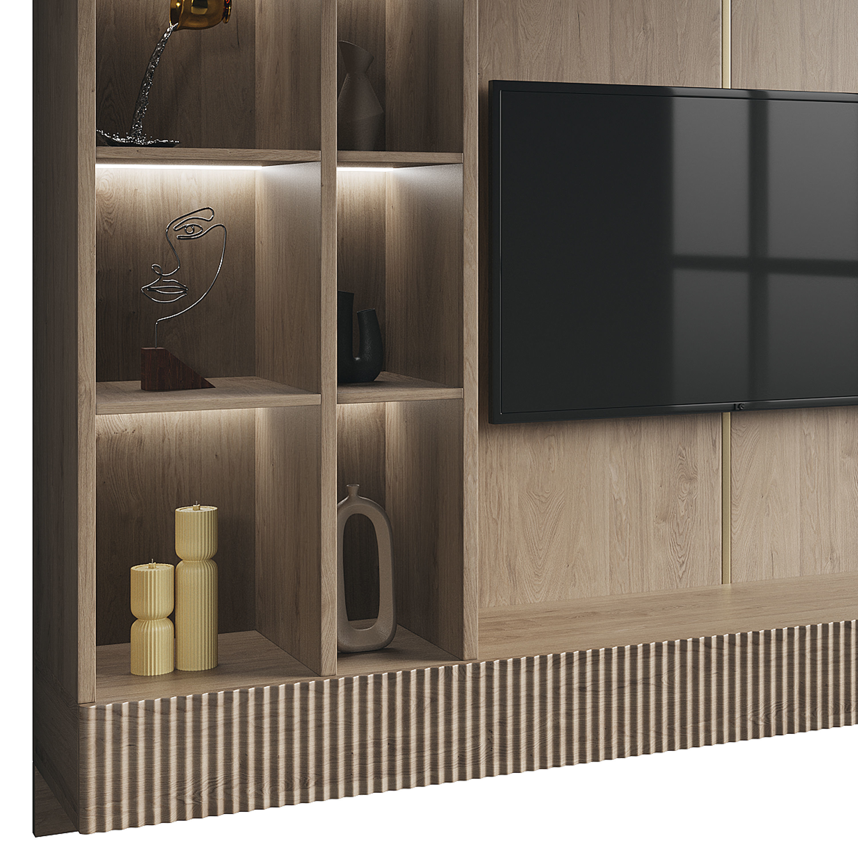 Tv wall set 1 3D model_12