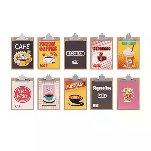  Menu for a coffee shop in PopArt style 3D model