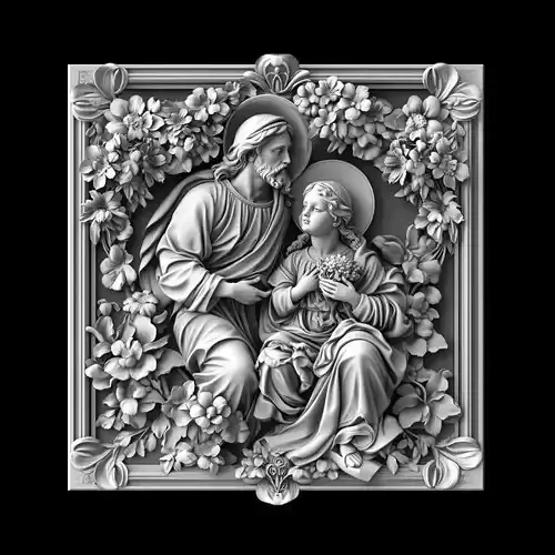 Jesus and Mary Divine Love Floral Busts