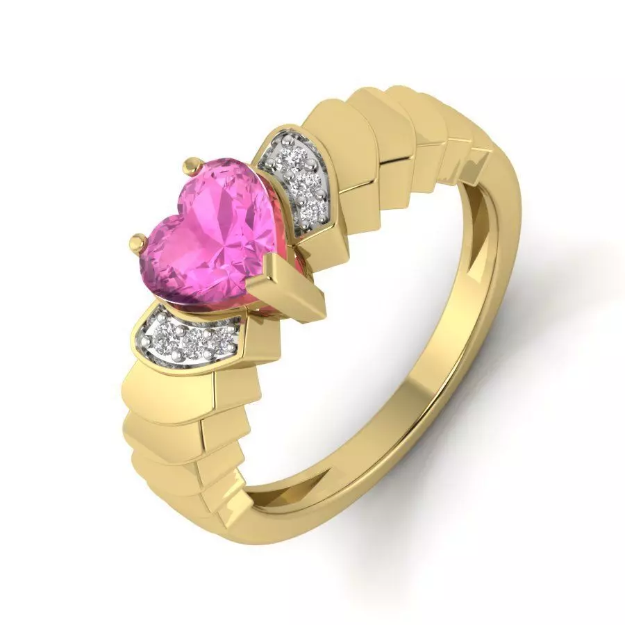 Women Diamond Ring 3dm STL  Render Details - PR-077 DIA 3D print model_0