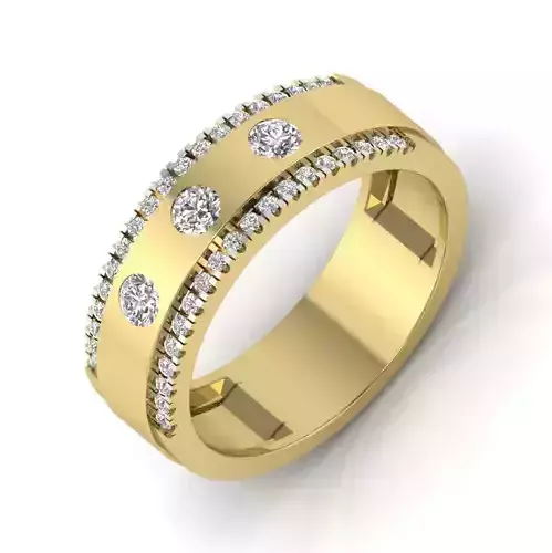 Women Diamond Ring 3dm STL  Render Details - PR-079 DIA