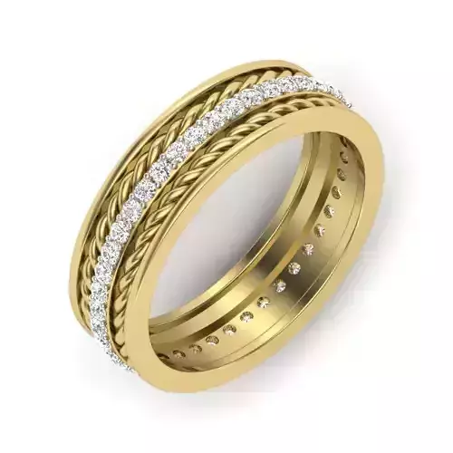 Women Diamond Ring 3dm STL  Render Details - PR-094 DIA