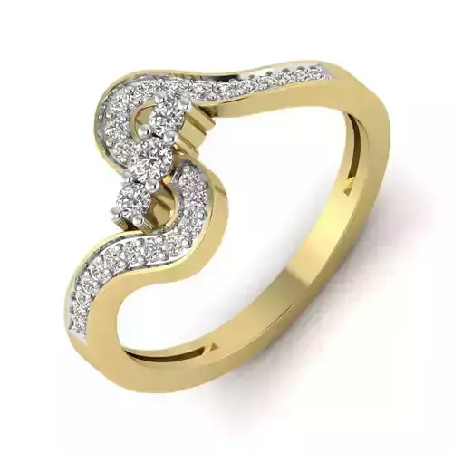 Women Diamond Ring 3dm STL  Render Details - PR-102 DIA