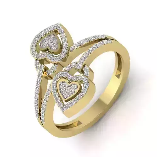 Women Diamond Ring 3dm STL  Render Details - PR-105 DIA