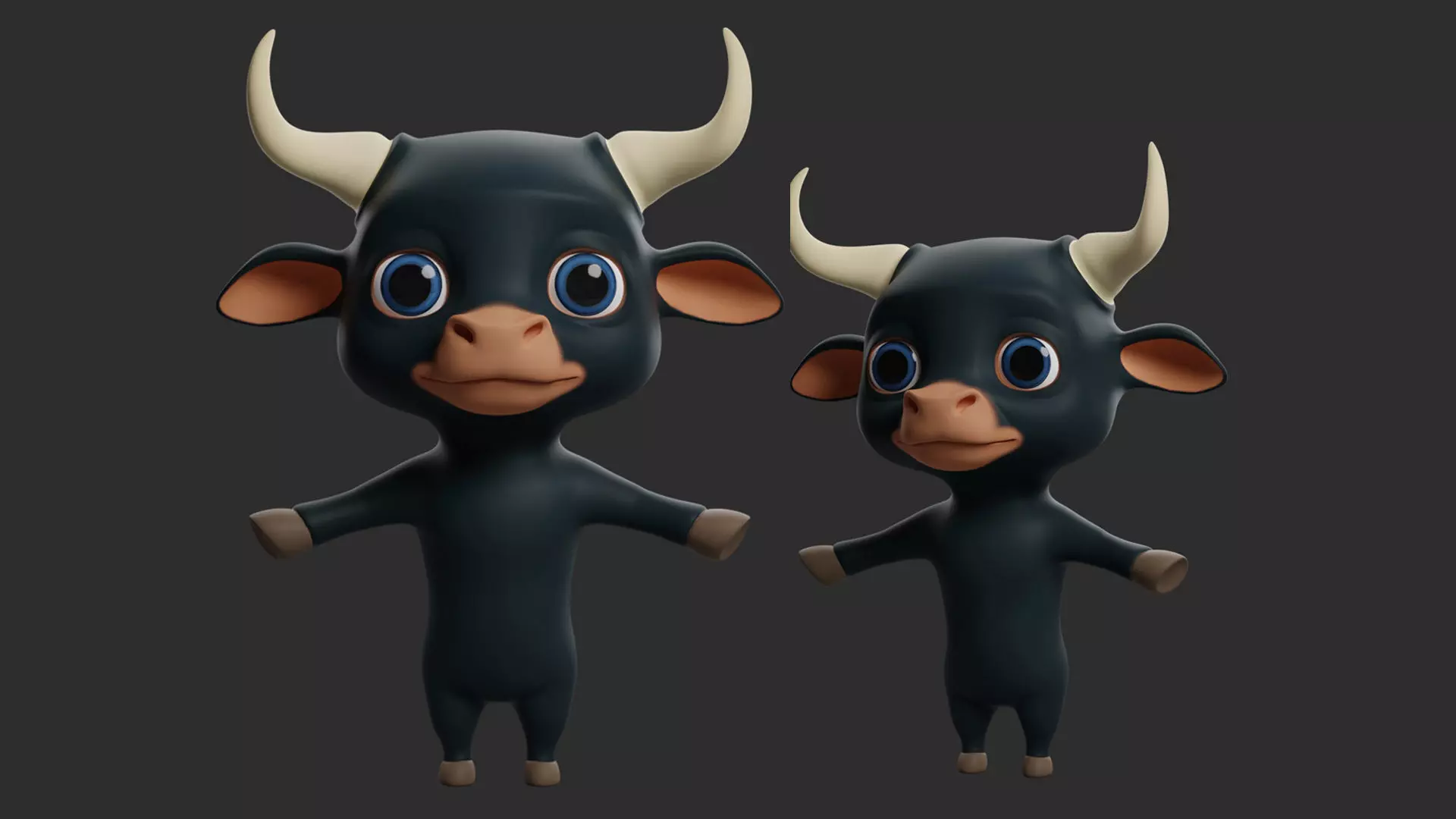 Bull Cartoon Low-poly 3D model_0