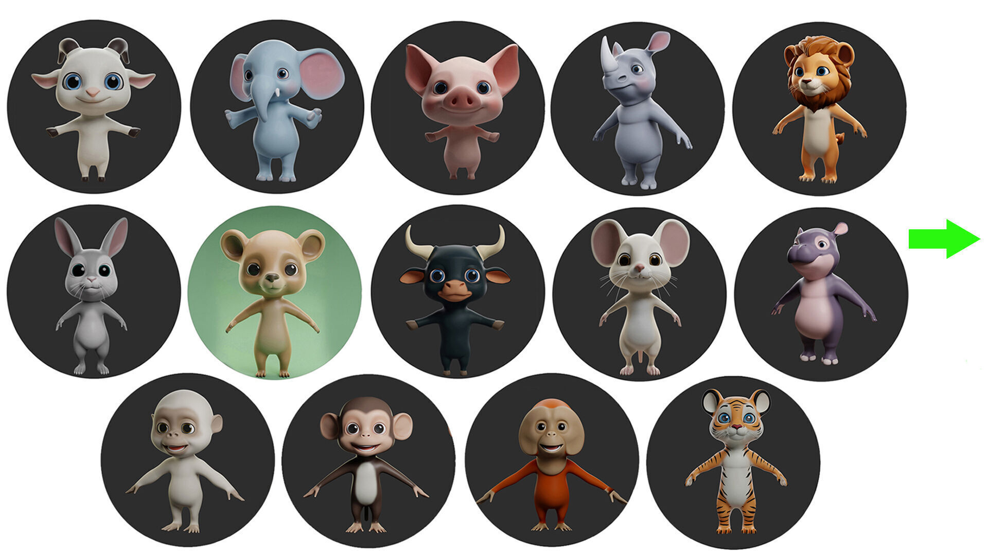 Bull Cartoon Low-poly 3D model_9