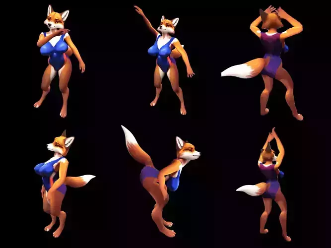 Fox Female Curvy Swimsuit Blue