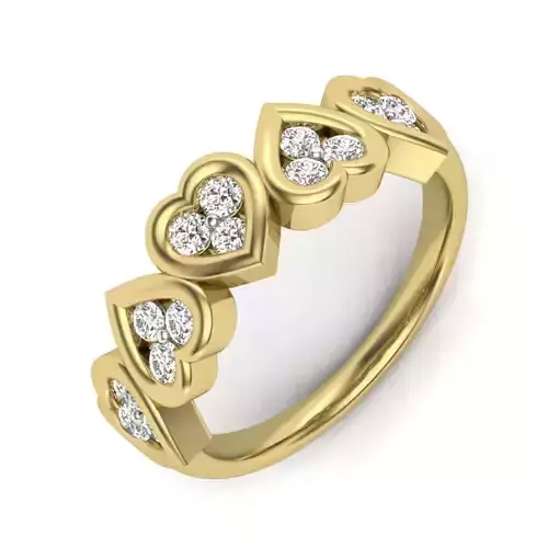 Women Diamond Ring 3dm STL  Render Details - PR-113 DIA