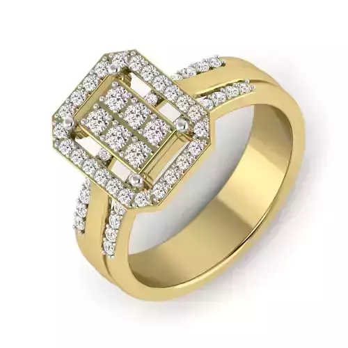Women Diamond Ring 3dm STL  Render Details - PR-116 DIA