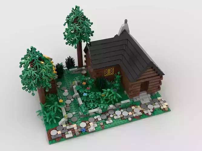 small medieval wooden house 
