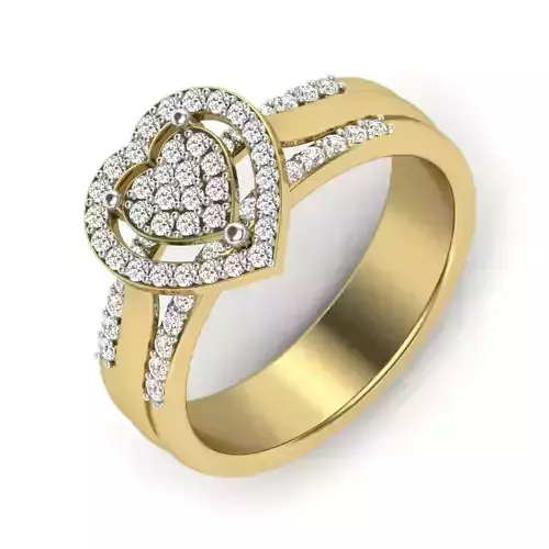 Women Diamond Ring 3dm STL  Render Details - PR-118 DIA