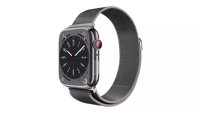 Apple Watch 8 Series - Graphite with Milanese Loop 3ds Max