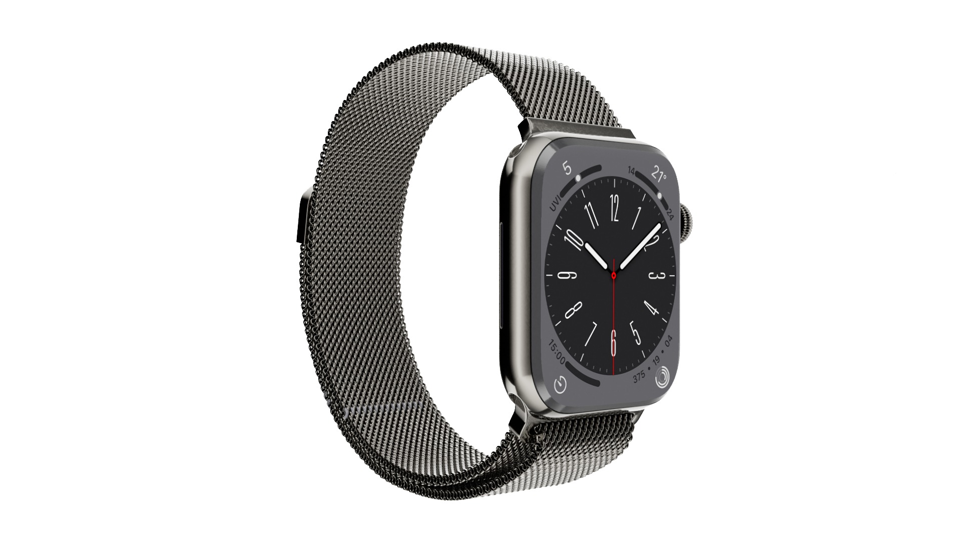 Apple Watch 8 Series - Graphite with Milanese Loop 3ds Max 3D model_1