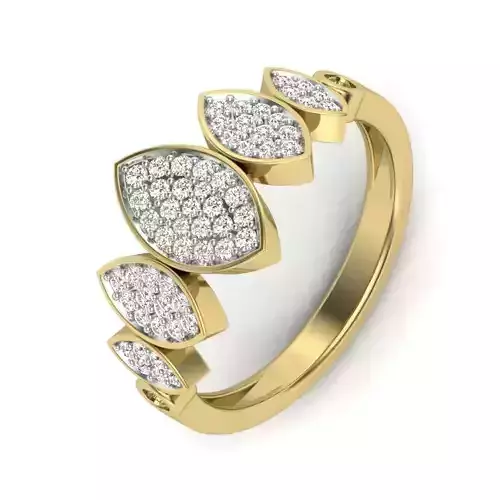Women Diamond Ring 3dm STL  Render Details - PR-120 DIA