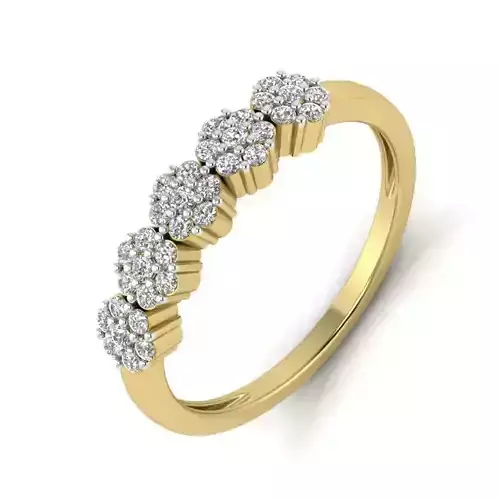 Women Diamond Ring 3dm STL  Render Details - PR-125 DIA
