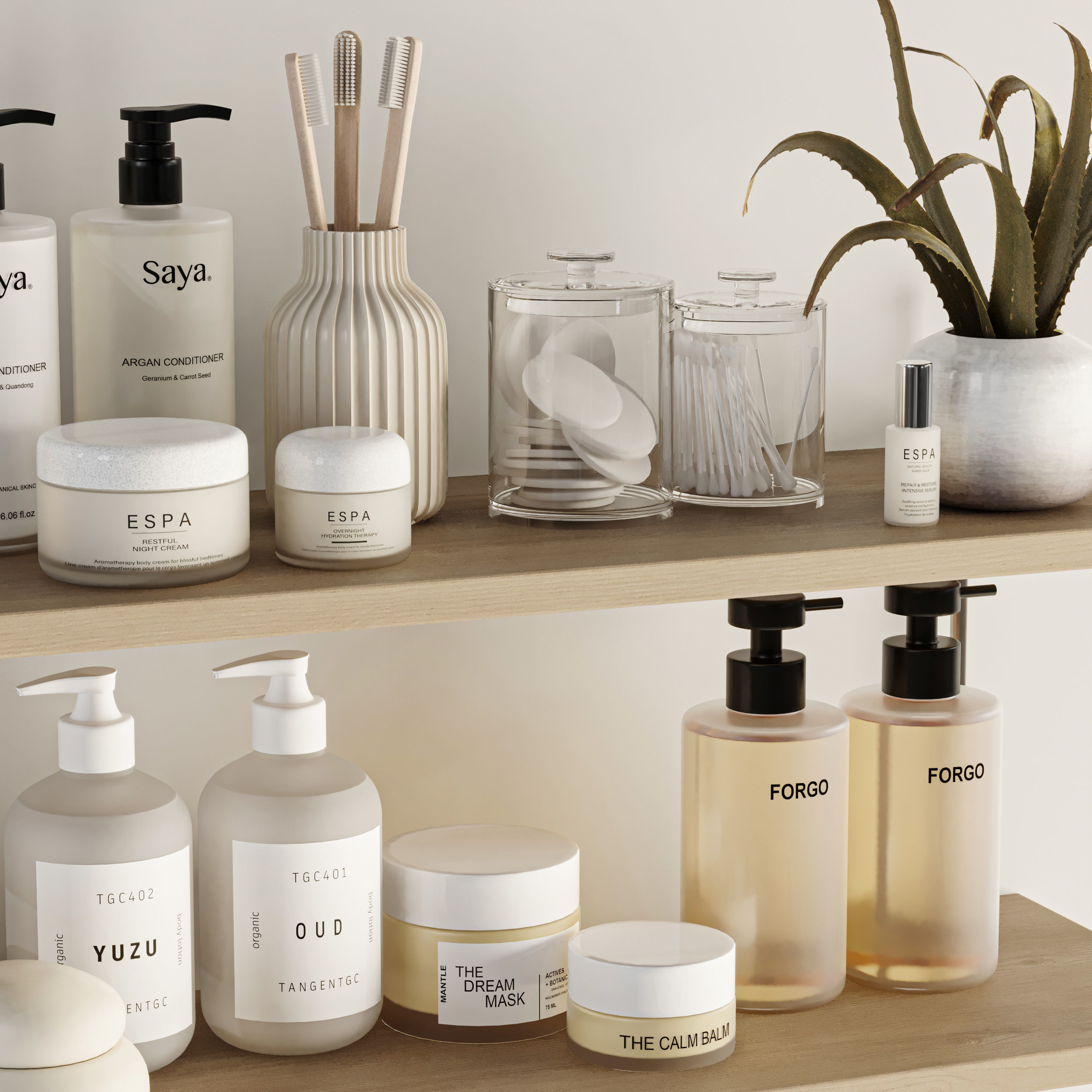 Bathroom accessories Set 3D model_5