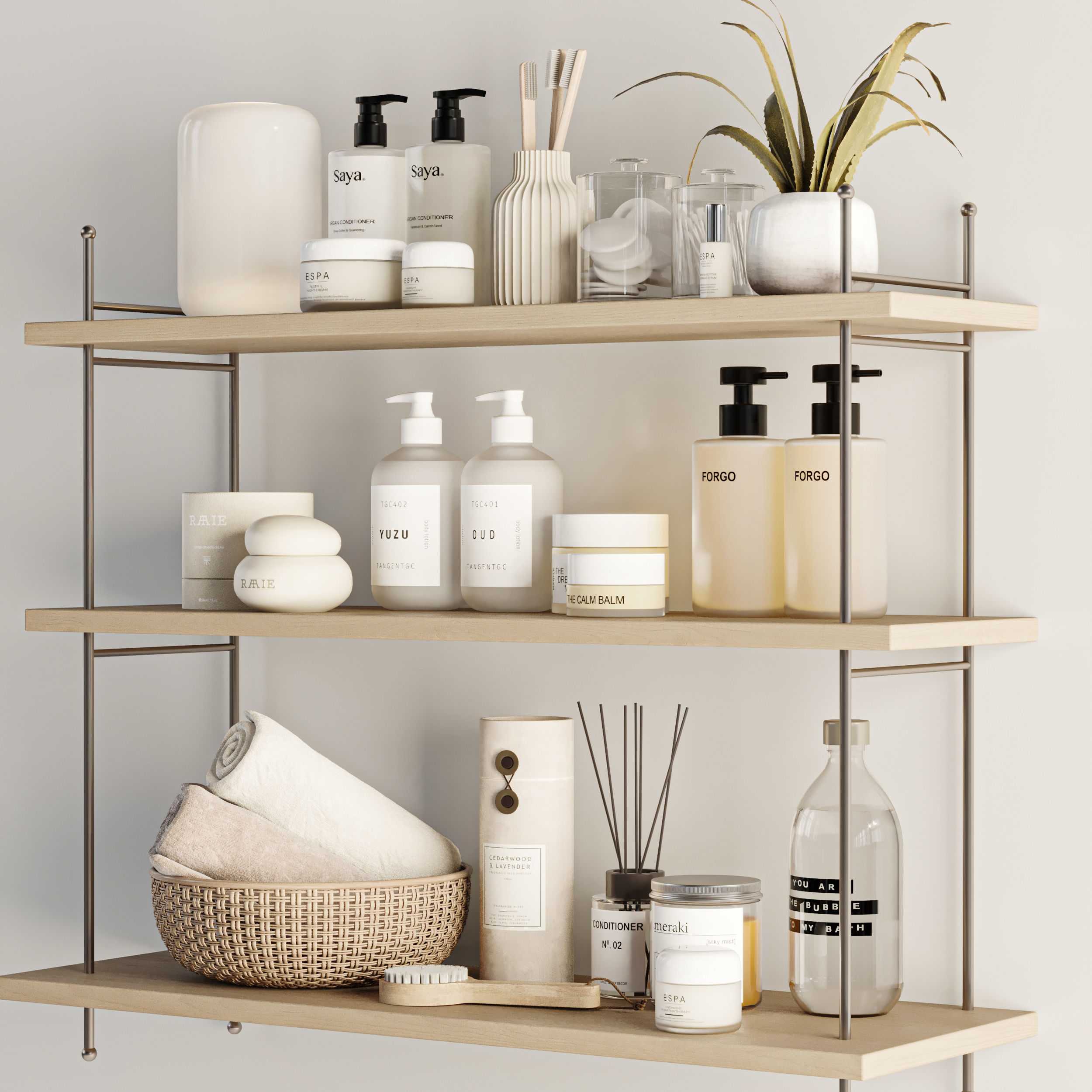 Bathroom accessories Set 3D model_2