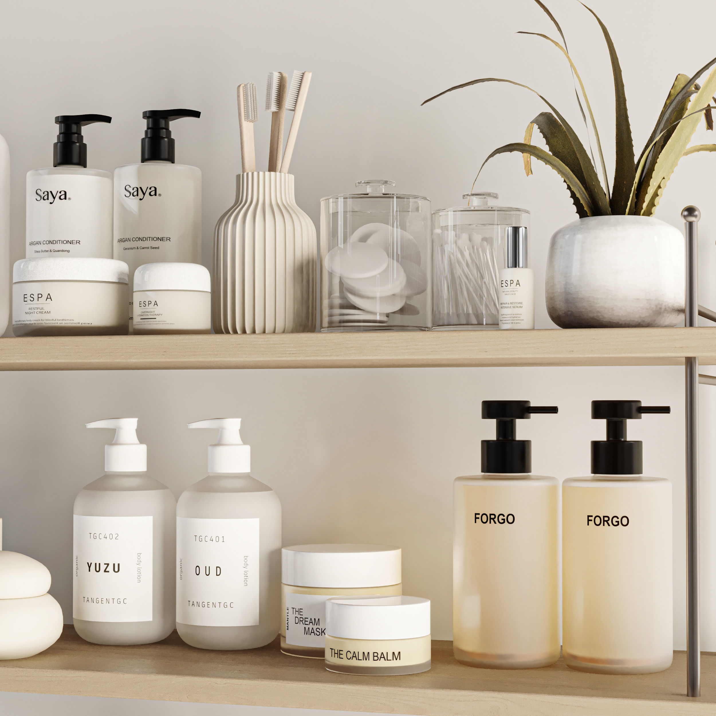 Bathroom accessories Set 3D model_4