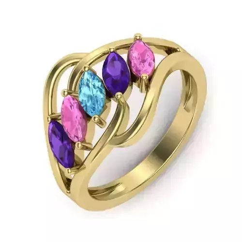 Women Diamond Ring 3dm STL  Render Details - PR-127 DIA