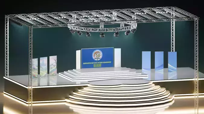 Modern Stage LED Lighting 3D Model Stage truss
