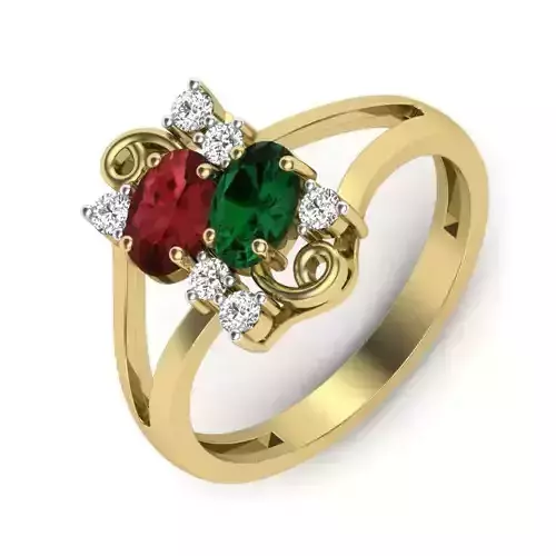 Women Diamond Ring 3dm STL  Render Details - PR-134 DIA