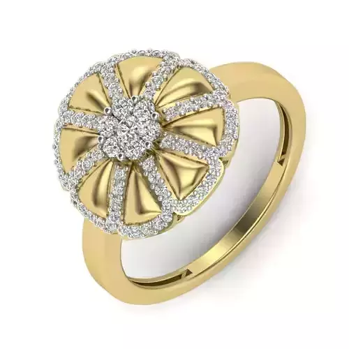Women Diamond Ring 3dm STL  Render Details - PR-137 DIA