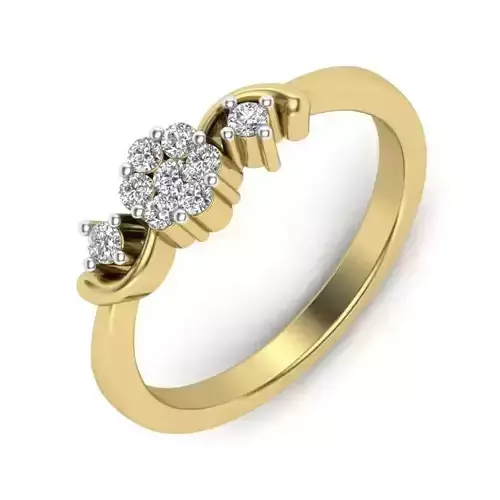 Women Diamond Ring 3dm STL  Render Details - PR-138 DIA