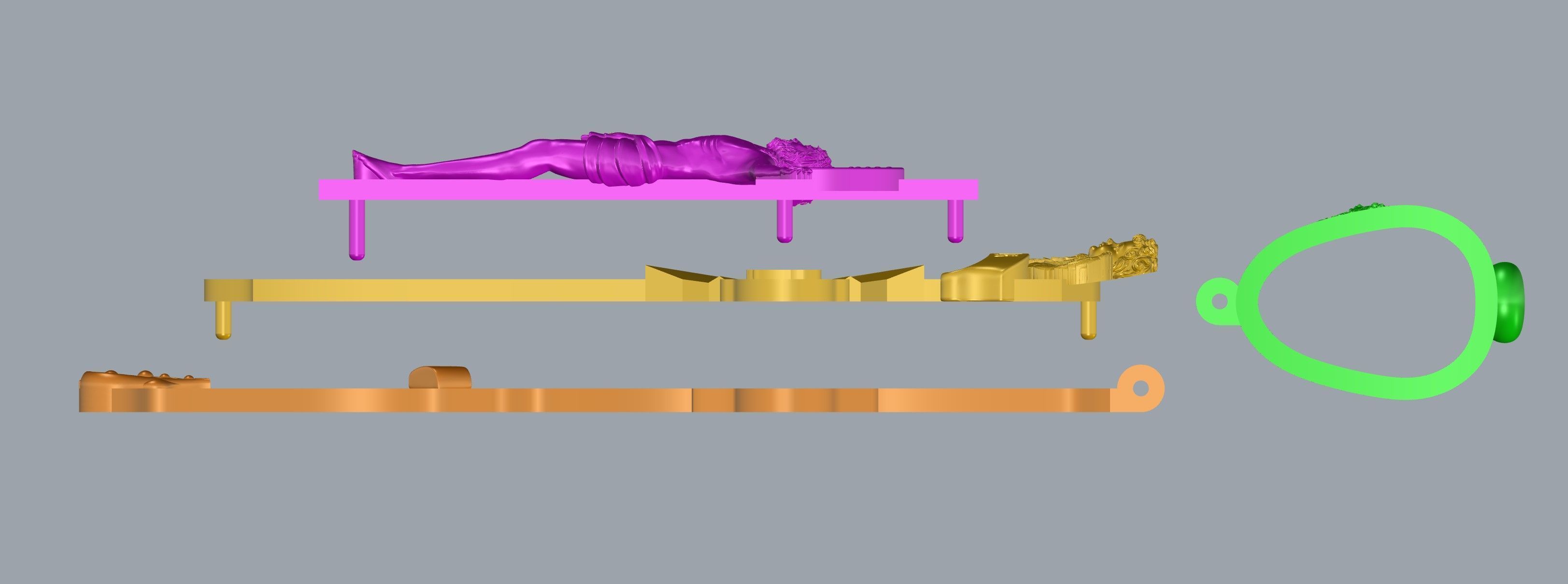 Jesus on The Cross Pendant 3D print model_6