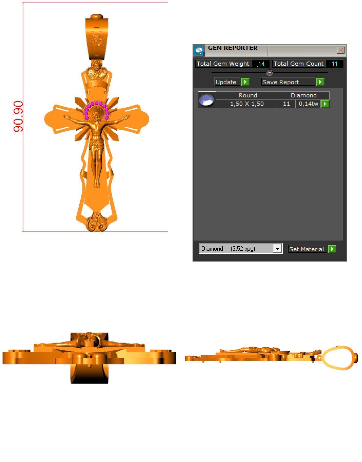 Jesus on The Cross Pendant 3D print model_5