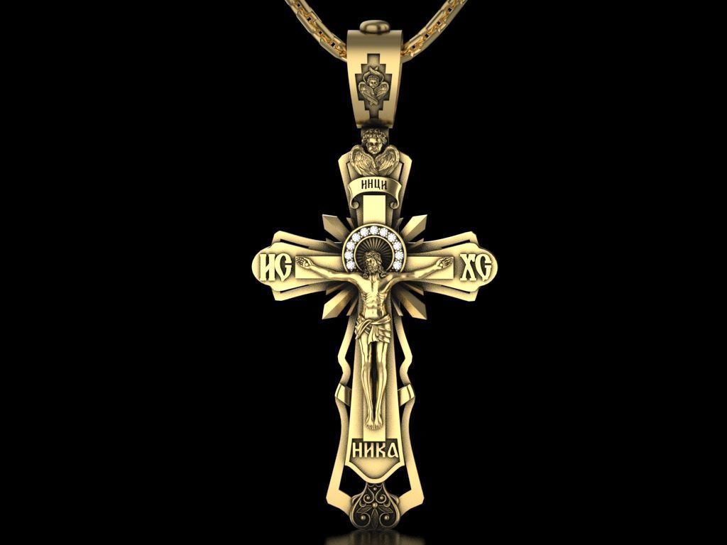 Jesus on The Cross Pendant 3D print model_3