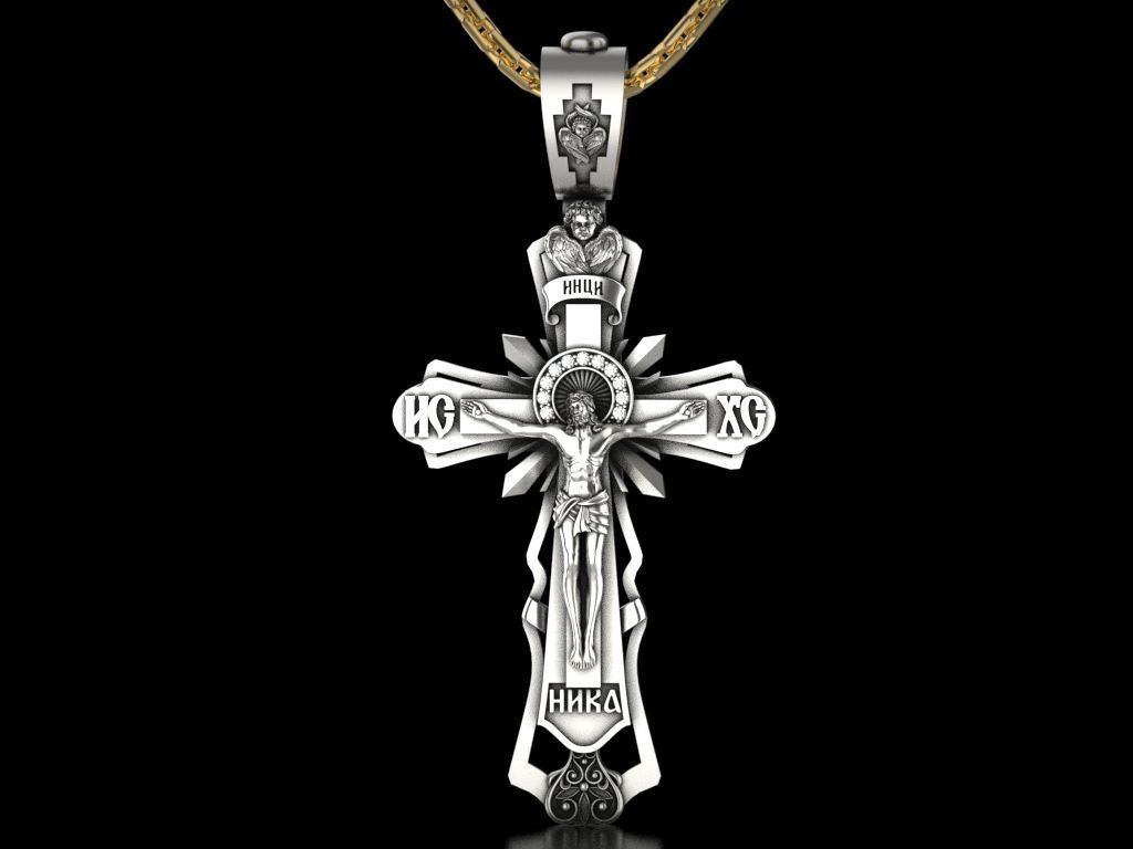 Jesus on The Cross Pendant 3D print model_4