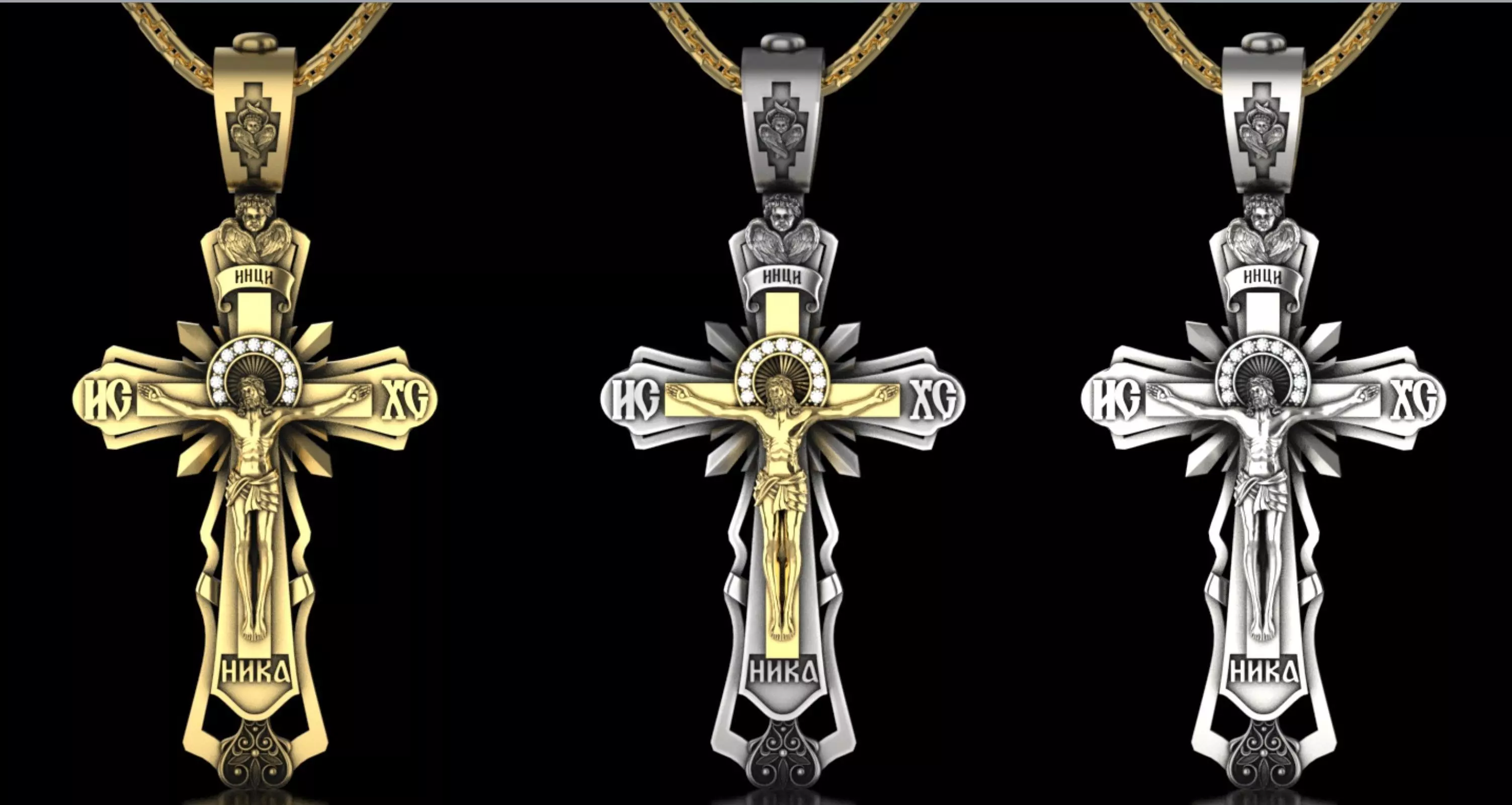 Jesus on The Cross Pendant 3D print model_0